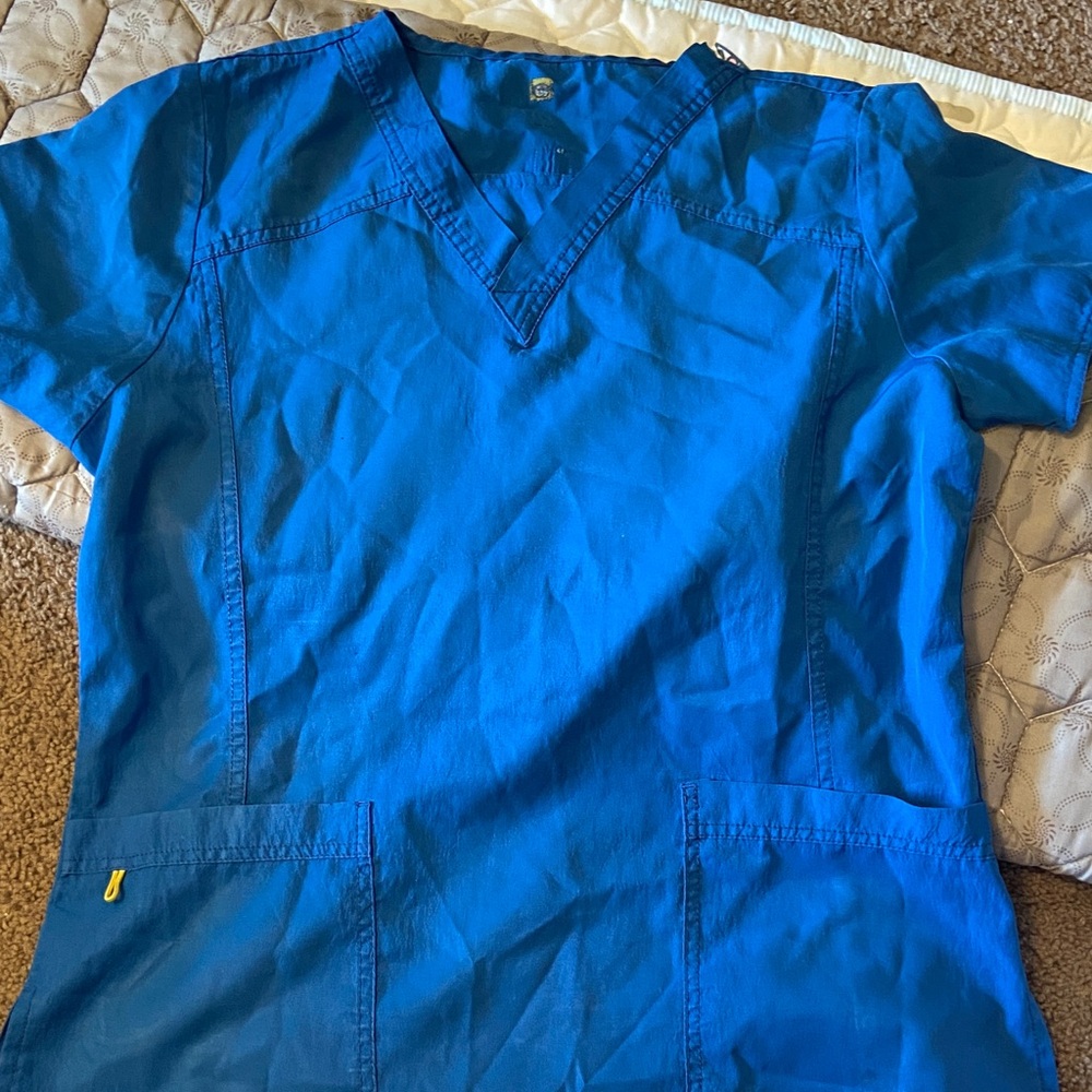 Blue V-Neck Scrub set